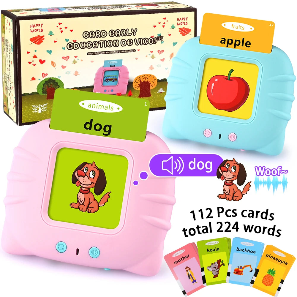 Talking Flash Cards Alphabet Pocket Speech Toys Therapy Autism Sensory Toys for Kids Early Educational Toy English Flashcards